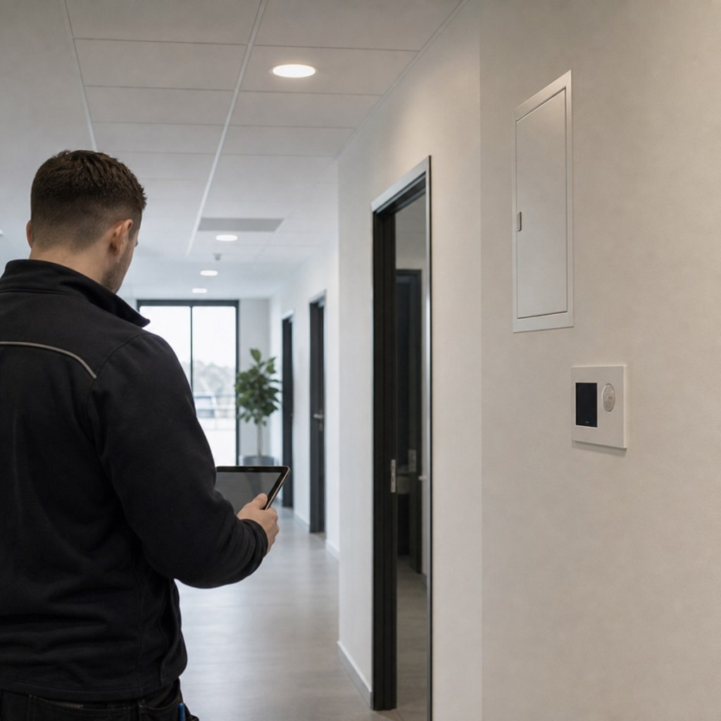 Diskret elinstallation i et færdigt erhvervsmiljø