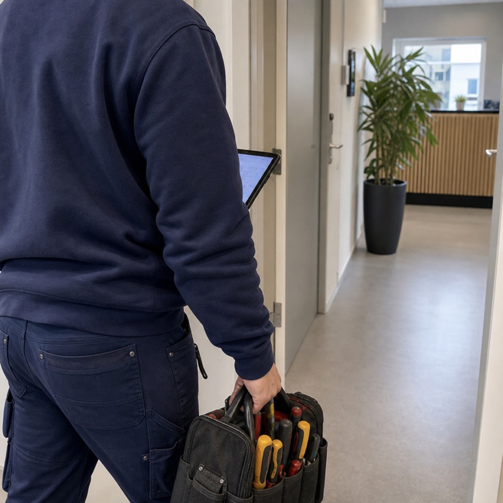 Elektriker på vej til serviceopgave - D-EL
