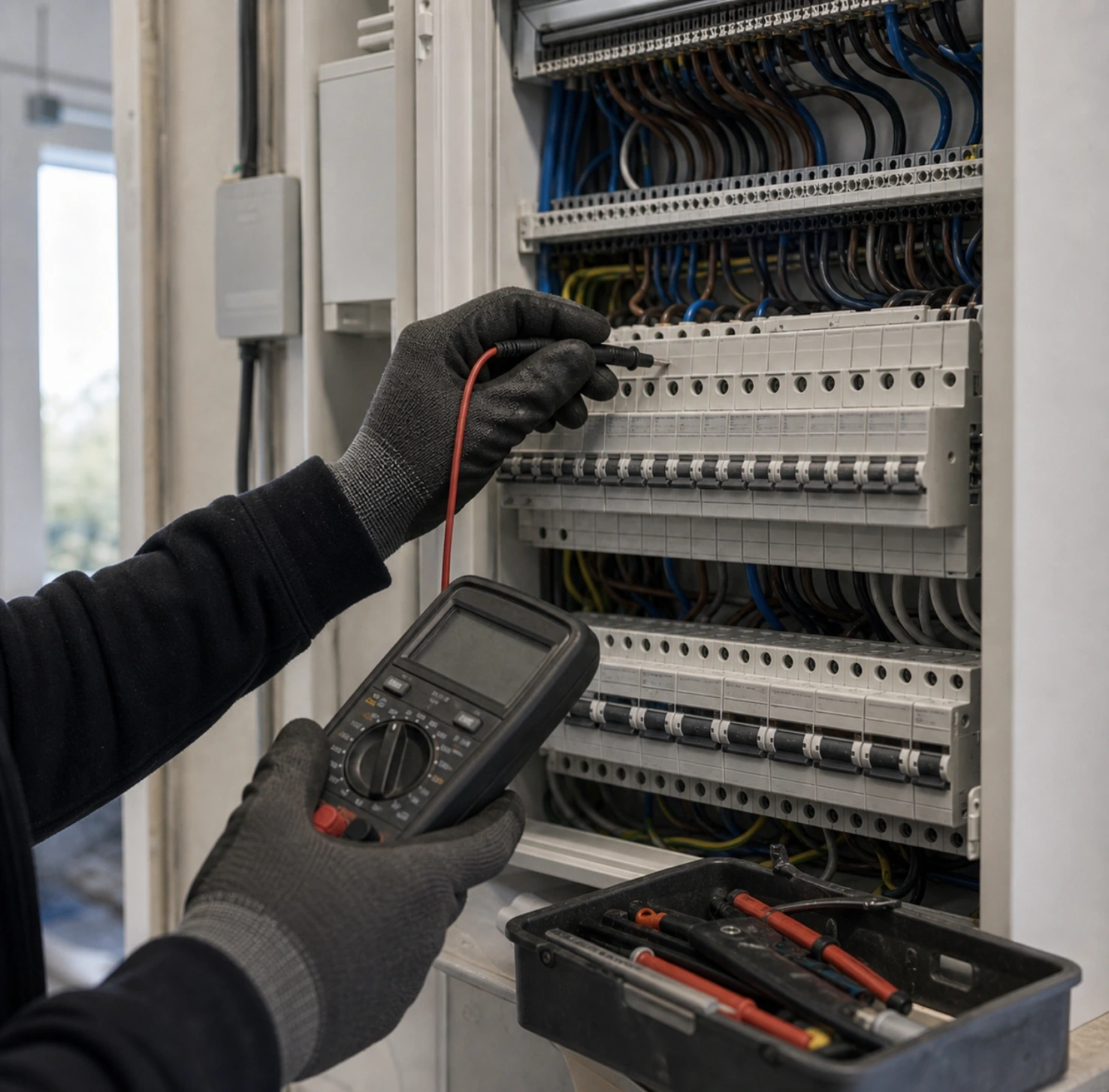 Fejlfinding i eltavle med måleinstrument